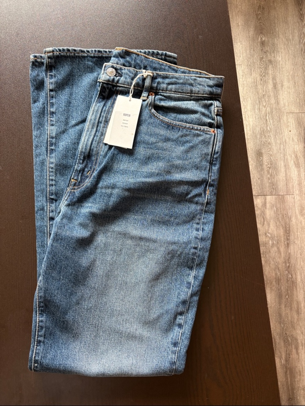 NWT Buck Mason Women’s 31 High Rise Boot Cut Full Length Blue Denim